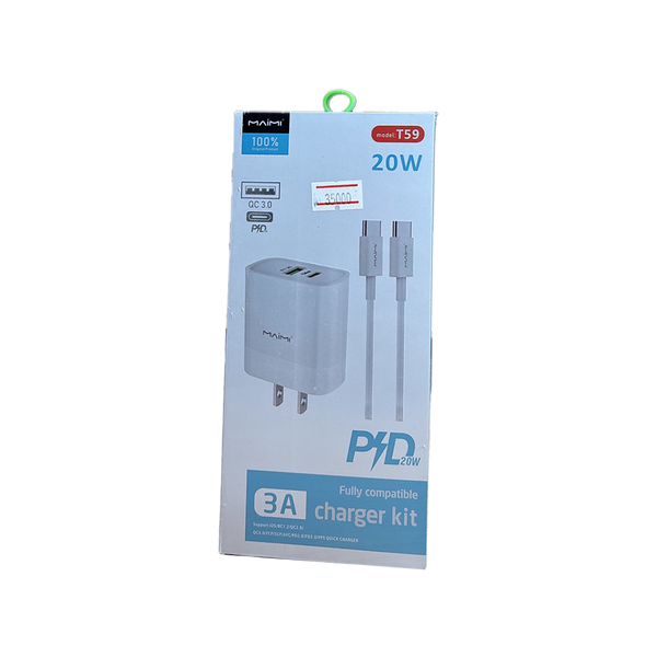 Maimi T59 20W Dual-Port Charger & Cable